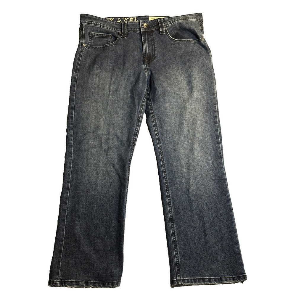 TK Axel Jeans Men's Blue Excellent Slim Bootcut Obscure Wash Size 36x30